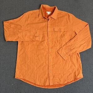 Carbon2cobalt Shirt Mens Large Orange Long Sleeve Button Front Casual Cotton